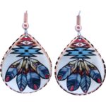 Teardrop Feather Art Earrings