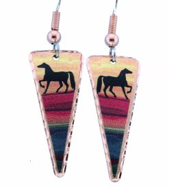 Triangle Colorful Horse Earrings