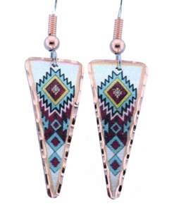 Triangle Colorful Native Indian Earrings