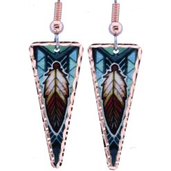 Triangle Feather Copper Earrings