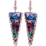Alcohol Ink Art Flower Earrings