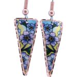 Triangle Forget Me Not Flower Earrings