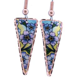 Triangle Forget Me Not Flower Earrings