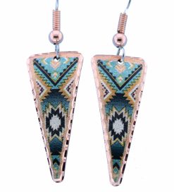Triangle Green SW Native Earrings