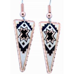 Native Star Motif Copper Handmade Earrings