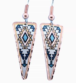 Triangle Teal Blue SW Native Earrings
