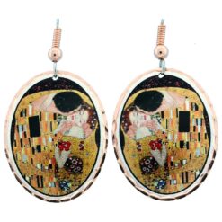 Unique Earrings Designed by Gustav Klimt The Kiss Painting