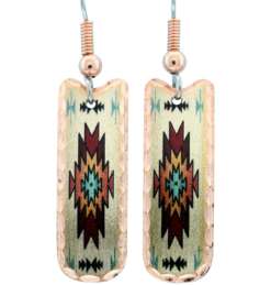 Handmade Rectangular Native Earrings
