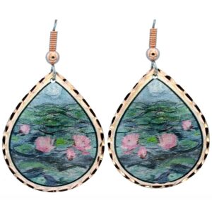 Art Jewelry earrings inspired by famous paintings of Monet Water Lily Pond Monet Water Lily Pond Painting Inspired Art Jewelry Earrings