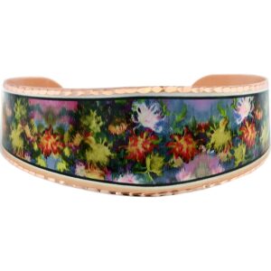Monet Giverny Inspired Bracelet – Flower Jewelry to Accessorize Art jewelry bracelet inspired by Monet's flower garden Giverny, showcasing gorgeous flower jewelry to accessorize your summer outfits.