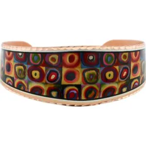 Best Selling Handmade Jewelry - Wassily Kandinsky Color Study Copper Bracelet Best selling handmade jewelry featuring a Wassily Kandinsky Color Study squares with concentric circles copper bracelet.