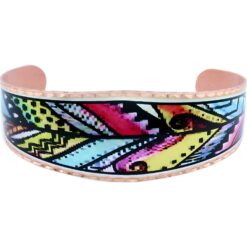 Abstract Feather Copper Bracelets