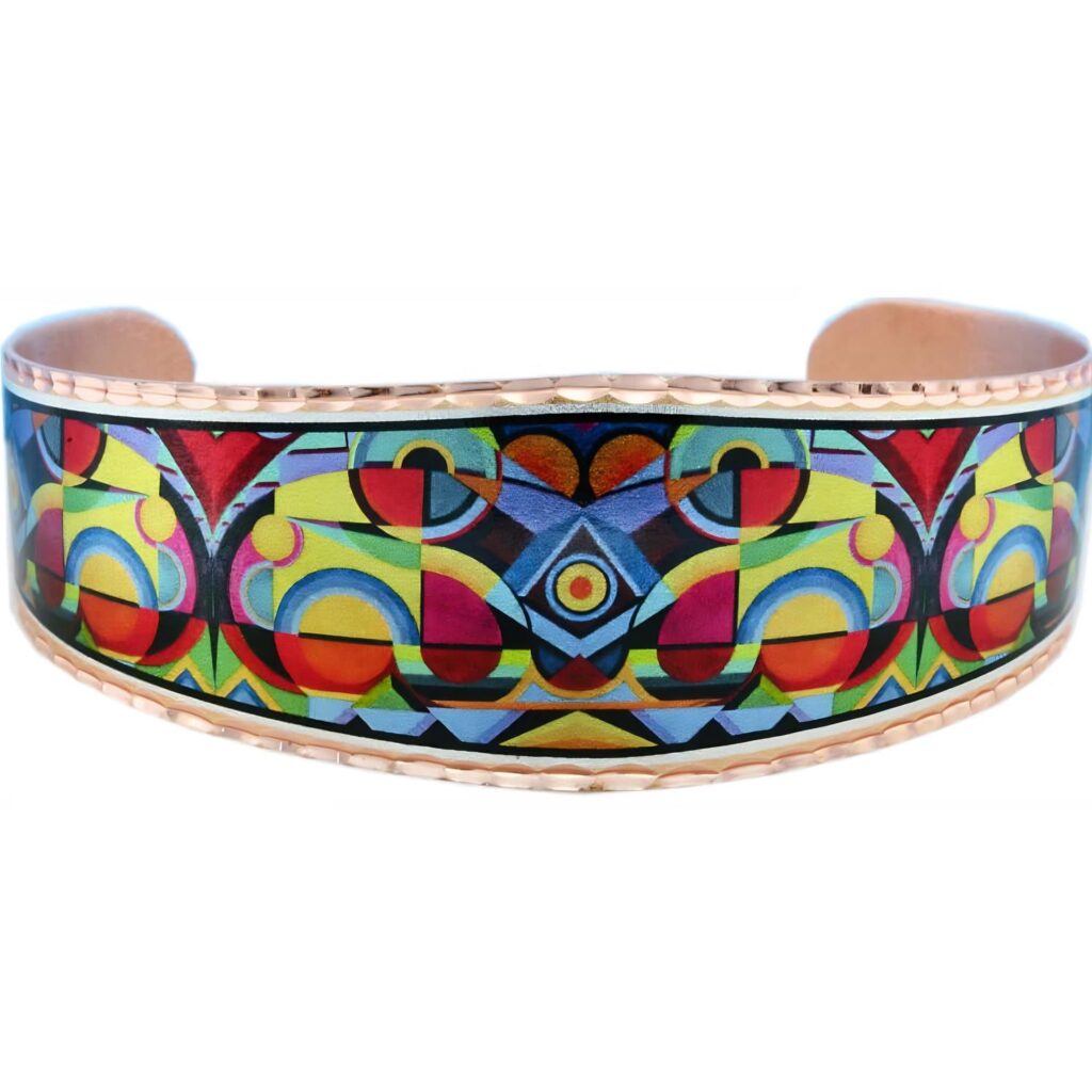 Buy Colorful Handmade Bracelets in Abstract Flowers Artwork