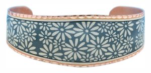 Teal Blue Background Flower Bracelets BF-10