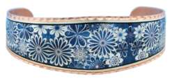 Textured Blue Background Flower Bracelets BF-16