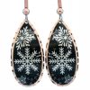 Black Snowflakes Earrings CA-70