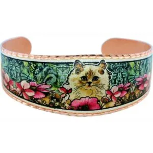 Cat Bracelet Unique Cat Jewelry - Best Handmade Jewelry Gifts for Women Colorful handmade copper cat bracelet chosen as the best handmade jewelry gifts for women and cat lovers.