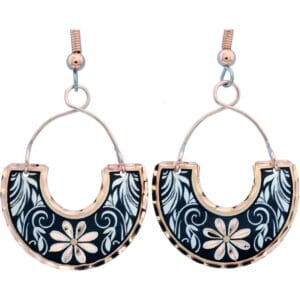 Copper wire embellished leaves and flower earrings, capturing the best handmade jewelry trends in artisan botanical jewelry.