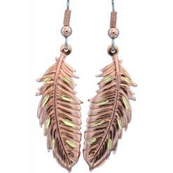 Check Out Copper Feather Earrings