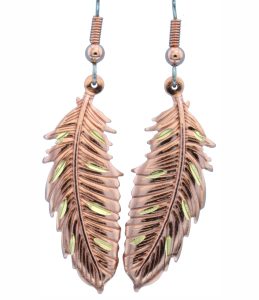Check Out Copper Feather Earrings