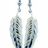 Textured Silver Feather Earrings SF-62