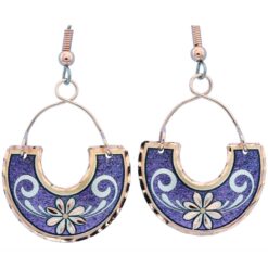 Buy Purple Color Flower Earrings with Copper Wires