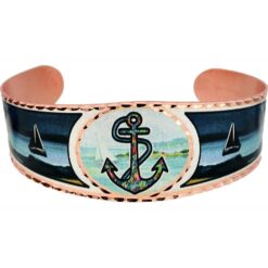 Bedazzled by wearing this gorgeous anchor bracelet made from copper