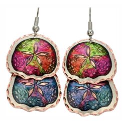 Handmade Nautical Coastal Jewelry, Dangle Sand Dollar Earrings