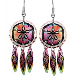 Unique Nautical Sea life Jewelry, Dangle Sand Dollar Earrings