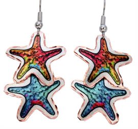 Wholesale nautical jewelry,  handmade dangle sea star earrings