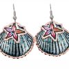 Seashell and Sea-star Dangle Earrings, Nautical Jewelry