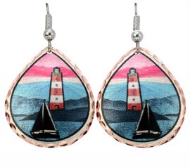 Buy lighthouse earrings, handmade nautical jewelry earrings