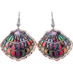 Colorful Copper Seashell Earrings