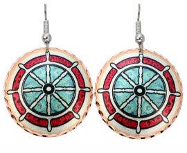 Unique Nautical Jewelry, Ship Wheel Earrings