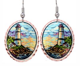 Colorful Nautical Jewelry, Lighthouse Earrings