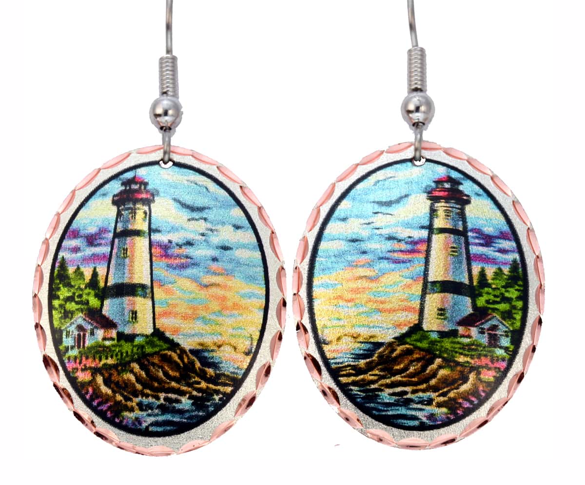 Colorful Nautical Jewelry, Lighthouse Earrings Colorful Nautical Jewelry, Lighthouse Earrings