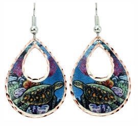 Handmade Nautical Seashore Jewelry, Sea Turtle Earrings