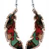 Colorful Copper Feather Earrings