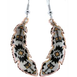 Native arrows inspired copper feather earrings