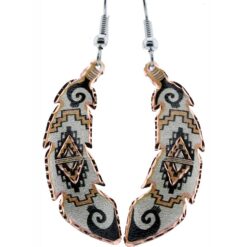 Curved copper feather earrings