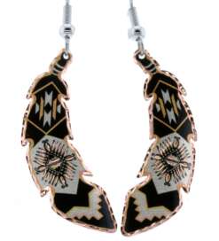 SW Native copper feather earrings