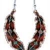 Native copper feather earrings