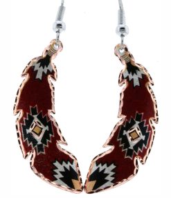 SW Native copper feather earrings