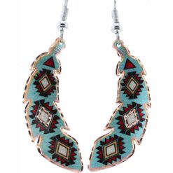 Copper feather earrings created in Native American design