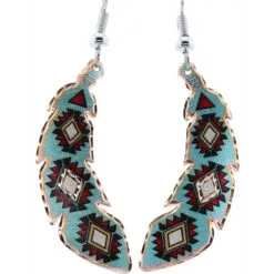 Copper feather earrings created in Native American design