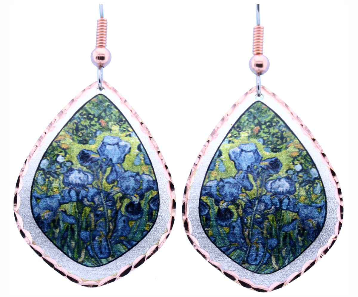 Van Gogh art jewelry, irises earrings Van Gogh art jewelry, irises earrings