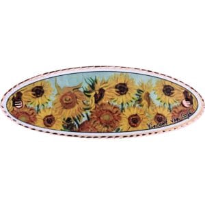 Exquisitely stylish and eye-catching, this handmade copper hair clip featuring Van Gogh's Sunflowers perfectly illustrates how to make unique handmade jewelry.