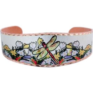Authentic Copper Jewelry - Colorful Copper Dragonfly Bracelet Authentic Copper Jewelry: Colorful copper dragonfly bracelets featuring vibrant nature-inspired artwork and a rich artisan finish.