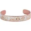Copper Flower Cuff Bracelet Handmade in Silver Plated Background