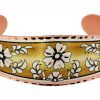 Golden Color Background Copper Flower Bracelet BF-04